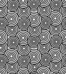 Abstract seamless swirls black and white pattern. Vector black can be changed to any colo. For print, site background, wallpaper, fabric.