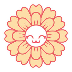 flower kawaii cartoon cute petals vector illustration