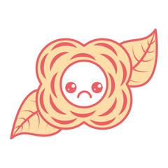Obraz premium sad flower mascot cartoon kawaii vector illustration