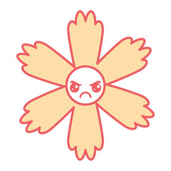 cute cartoon happy flower kawaii adorable vector illustration