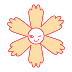 cute cartoon happy flower kawaii adorable vector illustration