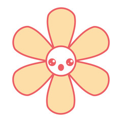 cute flower surprise kawaii cartoon vector illustration