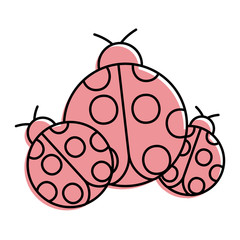 ladybugs insect small icon animal vector illustration
