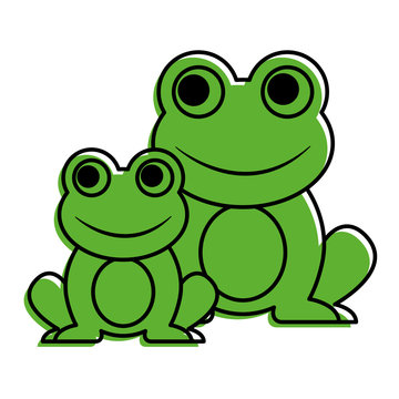 frogs cute animal sitting cartoon vector illustration