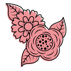 flowers natural decoration ornament image vector illustration