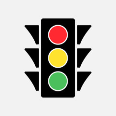 Colored traffic light icon. Vector illustration