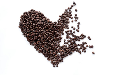 Coffee beans isolated on white background