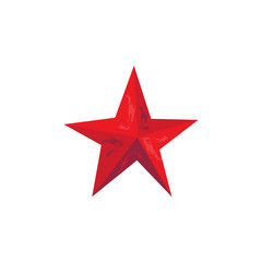 Vector flat army, military, 23 of february, Russian Defender of the Fatherland Day symbol icon- red star. Isolated illustration, white background.