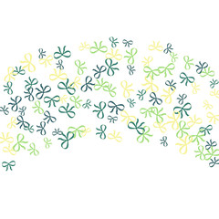 Festive Background with Colorful Bows. Cute Pattern for Postcard, Print, Banner or Poster. Small Pretty Bows For Party Decoration, Wedding, Birthday or Anniversary Invitation. Vector