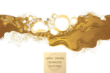 Coffee, cosmetic, bubbles abstract background Seamless vector texture.