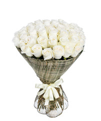 Flower bouquet of 50 white roses
