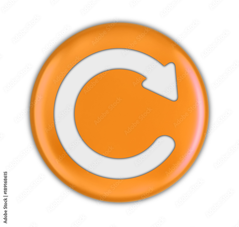 Poster button with refresh sign. image with clipping path