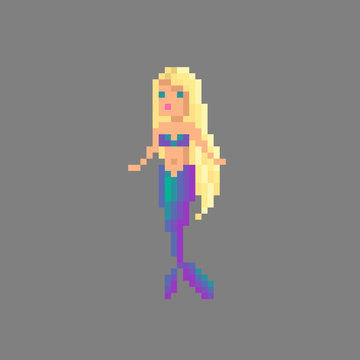 Pixel art mermaid.
