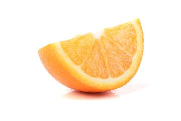 Slice of orange isolated on white