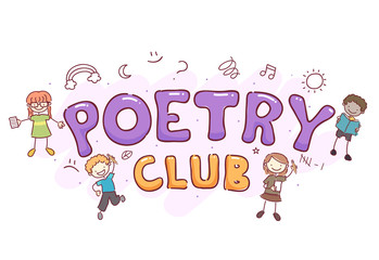 Stickman Kids Poetry Club Illustration