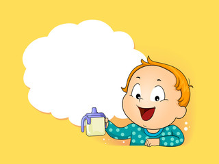 Kid Boy Toddler Sippy Cup Illustration