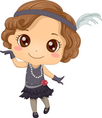 Kid Girl Charleston Dance Illustration