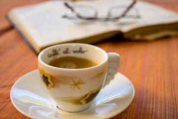 study break with an espresso coffee