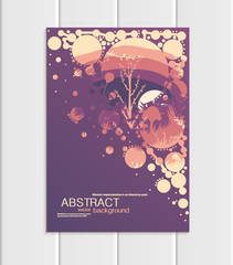 Vector brochure A5 or A4 format abstract circles trees forest landscape design element corporate style