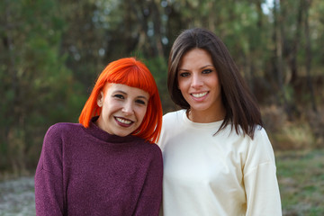 Fototapeta premium Beautiful friends in the forest