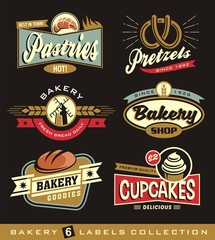 Obraz premium Set of retro bakery shop design elements
