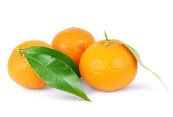 Ripe mandarin citrus isolated tangerine mandarine orange on white background