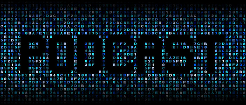Podcast text on hex code illustration