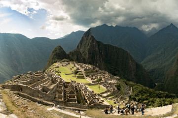 View of the Lost Incan City of Machu Picchu near Cusco, Peru.
