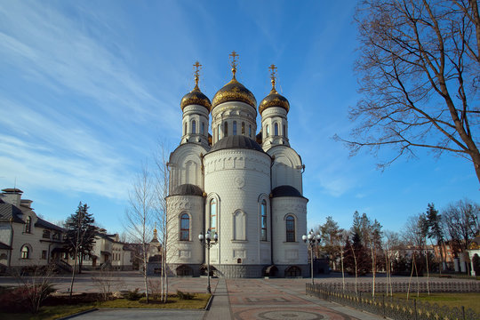 The Orthodox Church - Epiphany Cathedral  in Gorlovka, Ukraine. View from East side