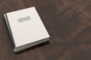 Fototapeta premium Bound Annual Report Booklet Pile