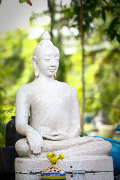 Buddha statue made of terracotta. Handmade Buddha  statue.