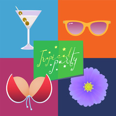 Poster for beach party vector illustration