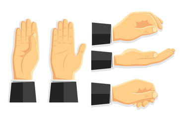 Set of vector isolated hands.