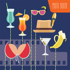 Photo booth props set vector illustration © kora_ra_123