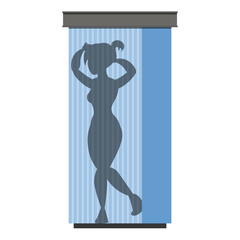 Naklejka na ściany i meble Woman taking a shower