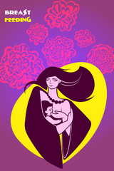 Vector illustration with mother and baby