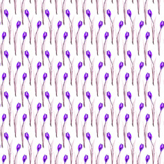 Seamless pattern with stylized Crocus flowers
