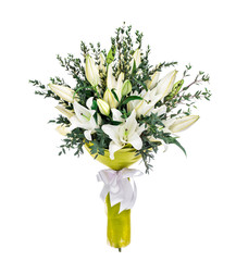Lilly bouquet on white background