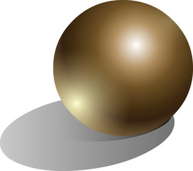 Brown sphere realistic plastic vector on white background