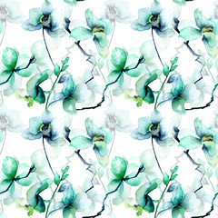 Seamless pattern with Beautiful orchid