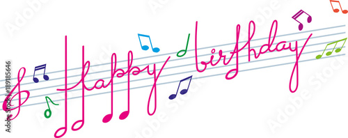  BONNE  ANNIVERSAIRE  EN MUSIQUE fichier vectoriel libre de 