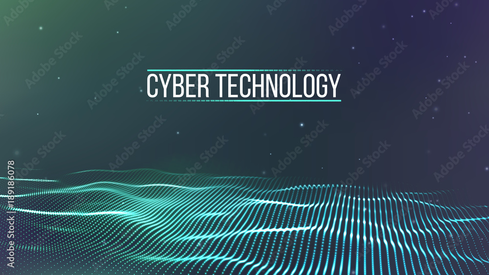 Poster background 3d grid.cyber technology ai tech wire network futuristic wireframe. artificial intelligen