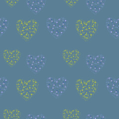 Pattern heart. Illustration watercolor, handmade