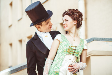 couple in evening clothes
