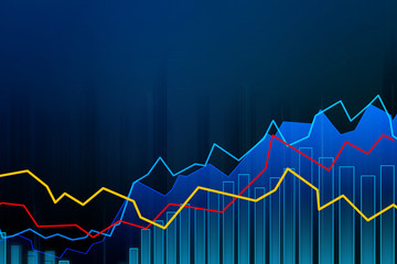 financial stock market graph chart of stock market investment trading screen
