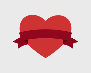 Heart with ribbon