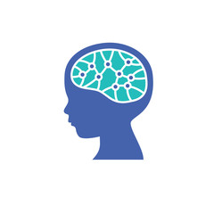 Child brain icon. Brain research concept - 189189096