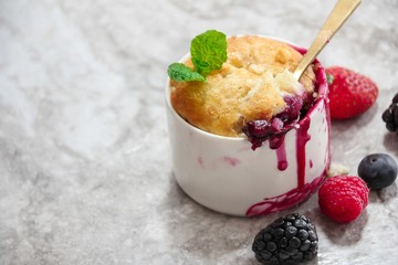 Homemade Mixed Berry Cobbler/ Valentines day dessert