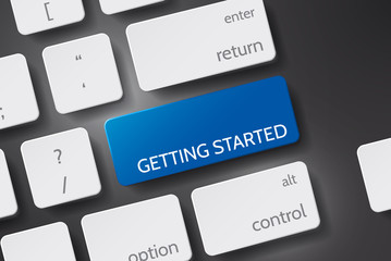 Getting Started. Button keyboard with Getting Started text. © detakstudio