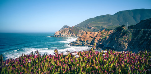 pacific ocean big sur coatal beaches and landscapes - obrazy, fototapety, plakaty